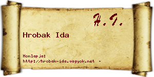Hrobak Ida névjegykártya